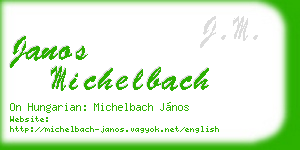 janos michelbach business card